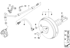 Вакуумный усилитель тормозов для BMW E89 Z4 35i N54 (схема запасных частей)