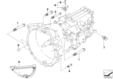 Крепление/дополнит.элементы КПП для BMW E81 118i N43 (схема запасных частей)