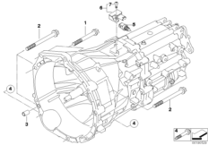 Крепление/дополнит.элементы КПП для BMW E93 330d N57 (схема запасных частей)