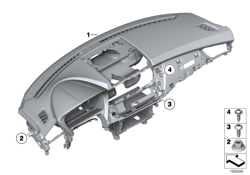 облицовка панели приборов для BMW E89 Z4 30i N52N (схема запчастей)