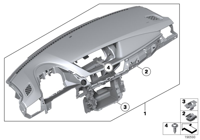 облицовка панели приборов для BMW E84 X1 25dX N47S1 (схема запчастей)