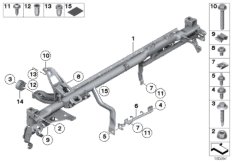 опора панели приборов для BMW E84 X1 20iX N20 (схема запасных частей)