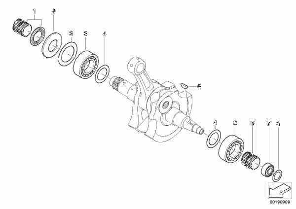 Опора кривошипно-шатунного механизма для BMW K16 G 450 X (0145) 0 (схема запчастей)