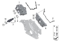 Корпус блока ГРМ Вх для BMW RR1 Phantom N73 (схема запасных частей)