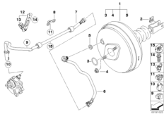 Вакуумный усилитель тормозов для BMW E89 Z4 23i N52N (схема запасных частей)