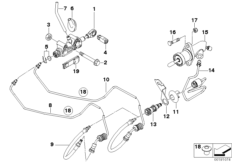 Привод управления сцеплением для BMW E87N 123d N47S (схема запасных частей)