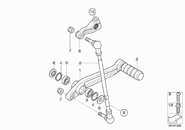 Наружные детали механизма ПП/рычаг ПП для BMW K44 K 1300 GT (0538,0539) 0 (схема запчастей)
