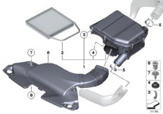 Глушитель шума всасыв./сменн.эл.фильтра для BMW E89 Z4 35i N54 (схема запасных частей)