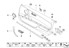 обшивка двери для BMW E93N 330i N52N (схема запасных частей)