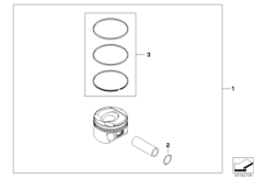 Поршень кривошипно-шатунного механизма для MINI R57 Cooper S N14 (схема запасных частей)