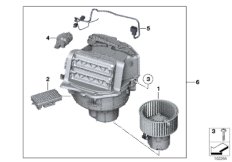 Вентилятор/дополнительные элементы для BMW F02 740Li N54 (схема запасных частей)