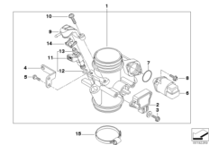 Корпус дроссельной заслонки для BMW R131 G 650 GS 09 (0178,0179) 0 (схема запасных частей)