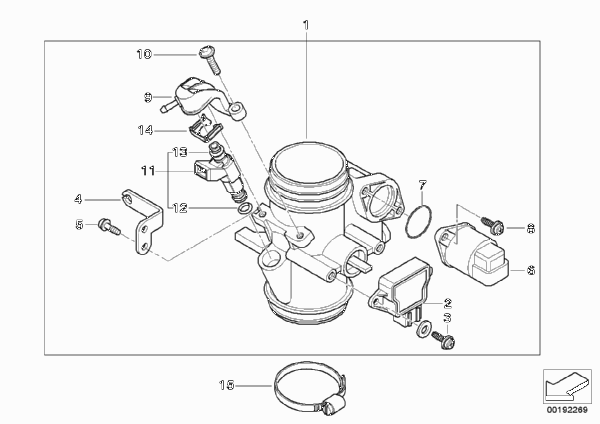 Корпус дроссельной заслонки для BMW R131 G 650 GS 09 (0180) 0 (схема запчастей)