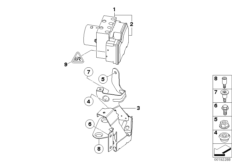 Гидроагрегат ABS/ЭБУ/кронштейн для BMW R56 Cooper D W16 (схема запасных частей)