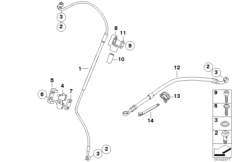 Трубопровод тормозной системы Пд/Зд для MOTO K15 G 650 Xcountry 07 (0164,0194) 0 (схема запасных частей)