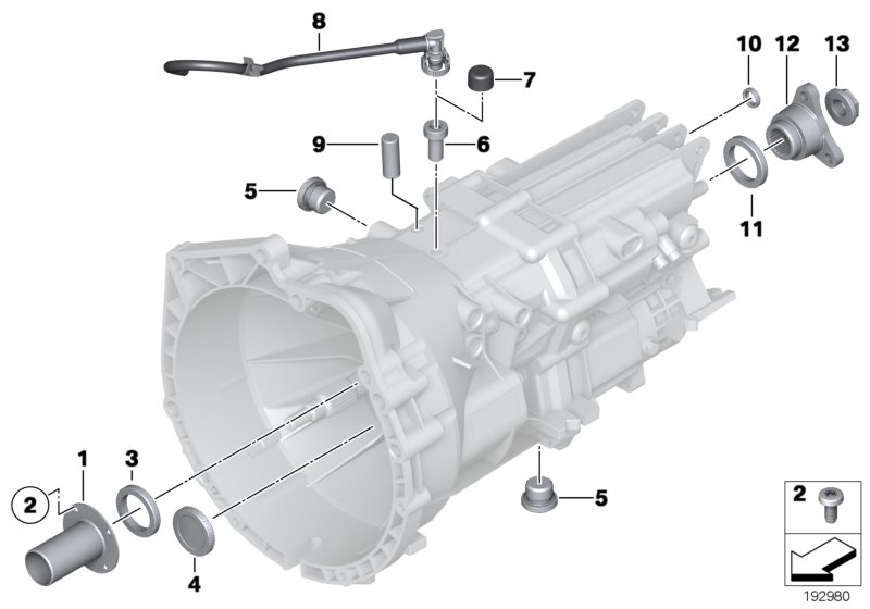 GS6-17BG/DG Уплотнения/доп.элементы для BMW E81 118i N43 (схема запчастей)