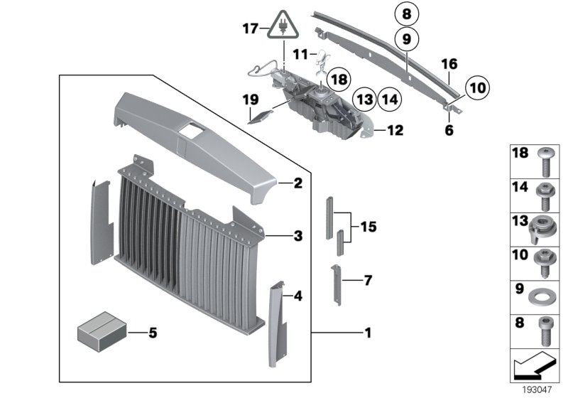 Решетка радиатора / фигура на капоте для ROLLS-ROYCE RR1 Phantom N73 (схема запчастей)