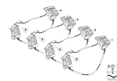 Переключатель м/ф рул.колеса Sport/M для BMW E84 X1 20dX N47 (схема запасных частей)