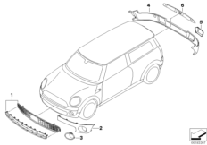 Дооснащение Chrome Line Exterieur для BMW R55 Cooper d W16 (схема запасных частей)
