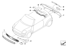 Дооснащение Chrome Line Exterieur для BMW R57 Cooper N12 (схема запасных частей)