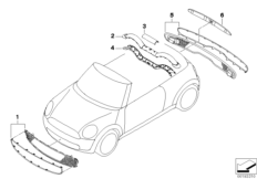 Дооснащение Chrome Line Exterieur для BMW R57 Cooper S N14 (схема запасных частей)