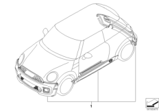 Аэродинамический пакет JCW II для BMW R57 Coop.S JCW N14 (схема запасных частей)