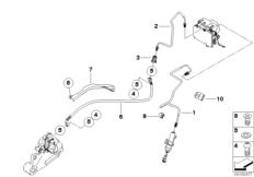 Трубопровод тормозного привода c ABS Зд для BMW K73 F 800 R (0217,0227) 0 (схема запасных частей)