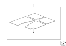 К-т ножных ковр.Individual с аппликацией для BMW E64N 630i N52N (схема запасных частей)