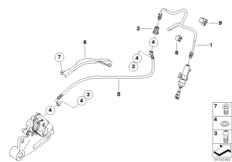 Тормозной трубопровод Зд без ABS для BMW K73 F 800 R (0217,0227) 0 (схема запасных частей)