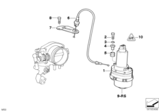 Регулятор дроссельной заслонки ASC+T для BMW Z3 Z3 2.8 M52 (схема запасных частей)