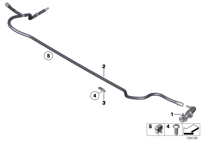 Детали системы омывателей фар для BMW F02N 750Li N63N (схема запчастей)