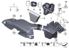 Глушитель шума всас./смен.элем.фил./HFM для BMW E89 Z4 30i N52N (схема запасных частей)