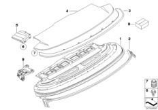Крышка отделения для складного верха для BMW E93N 318i N43 (схема запасных частей)