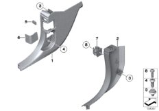 Боковая обшивка пространства для ног для BMW E84 X1 25iX N52N (схема запасных частей)