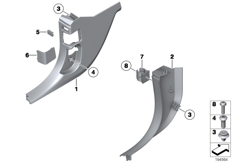Боковая обшивка пространства для ног для BMW E84 X1 25iX N52N (схема запчастей)