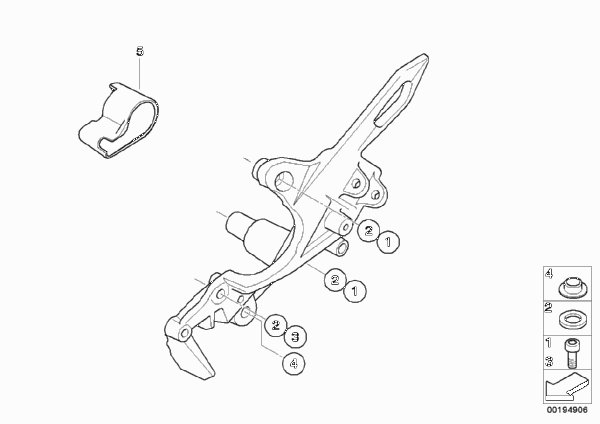 Планка упора для ног/элементы крепления для BMW K73 F 800 R (0217,0227) 0 (схема запчастей)