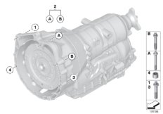 Крепление коробки передач для BMW F02 730Li N52N (схема запасных частей)