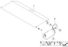 Визуальная защита багажного отделения для MINI R55 One N12 (схема запасных частей)