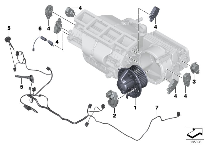 Электрические детали кондиционера для BMW E89 Z4 18i N20 (схема запчастей)