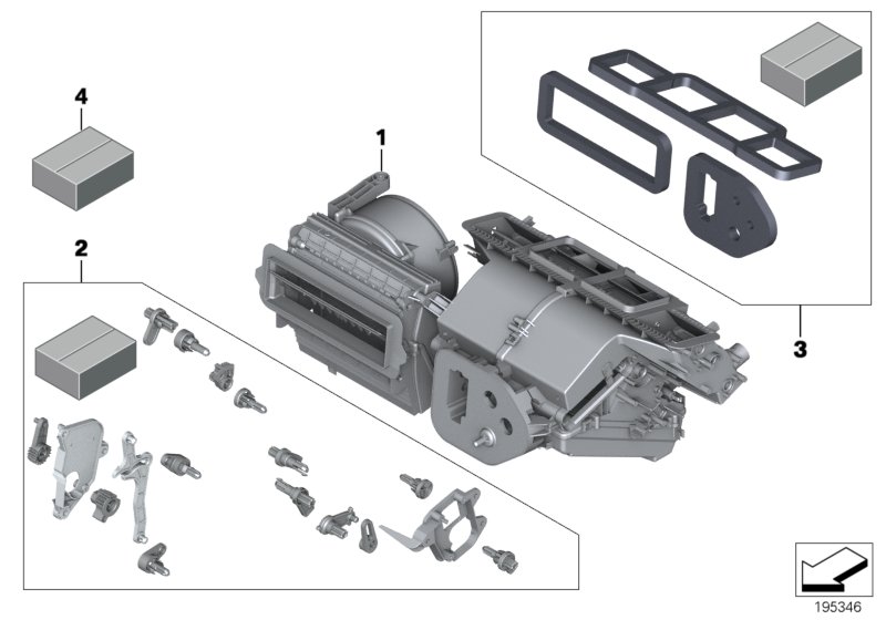 Детали корпуса сист.отопления и кондиц. для BMW E89 Z4 30i N52N (схема запчастей)
