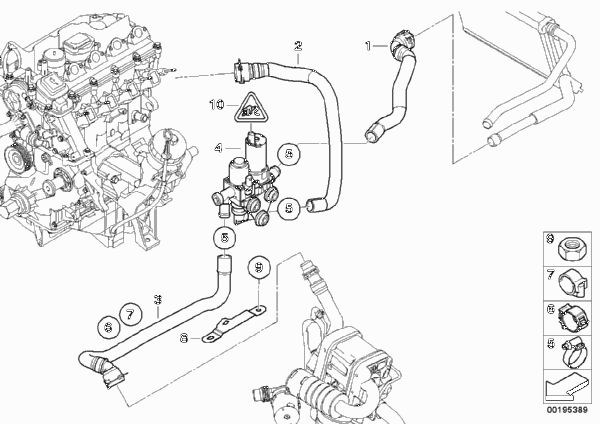 Шланги автоном.сист.отпления для BMW E91 318d M47N2 (схема запчастей)