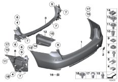 Облицовка Зд для BMW F07 535iX N55 (схема запасных частей)