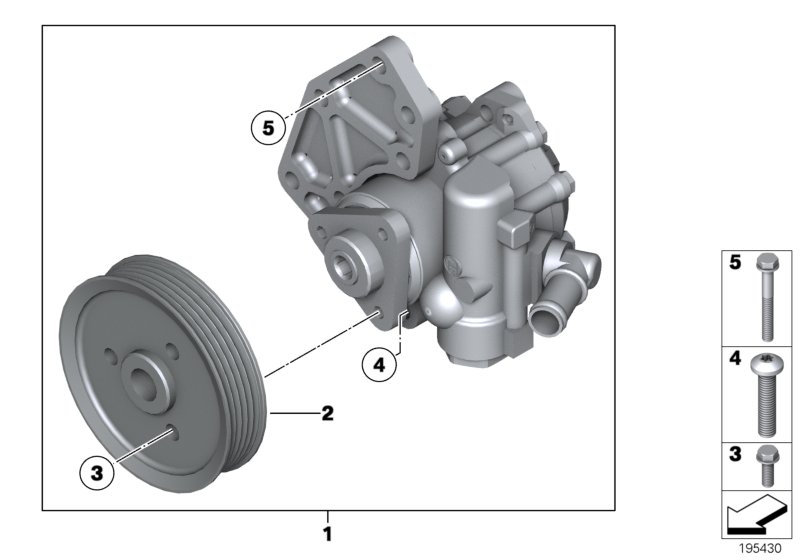 Насос гидроусилителя рулевого управления для BMW RR3 Coupé N73 (схема запчастей)