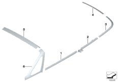 Окантовка лобового стекла, полиров. для BMW RR2 Drophead N73 (схема запасных частей)