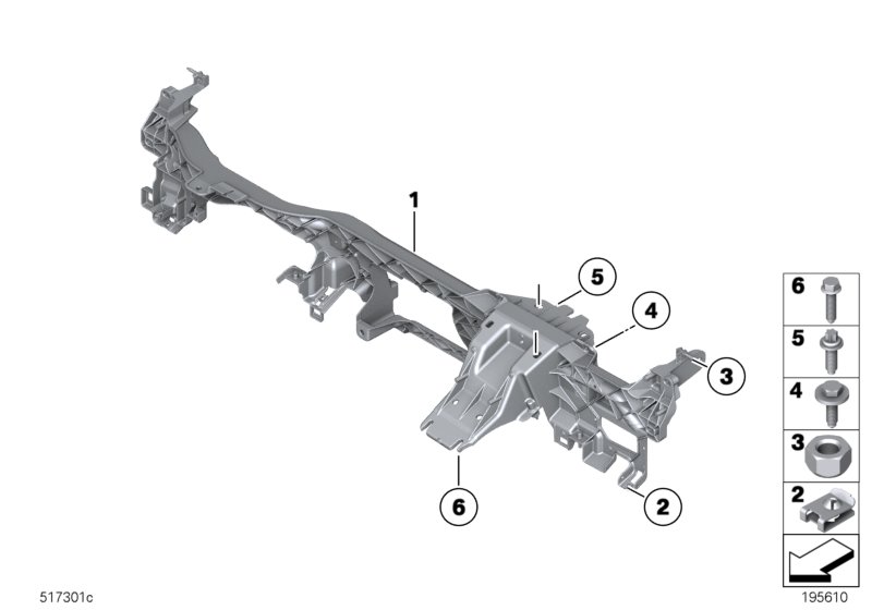 опора панели приборов для BMW E89 Z4 20i N20 (схема запчастей)