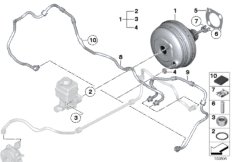 Вакуумный усилитель тормозов для BMW F03N 760LiS N74 (схема запасных частей)