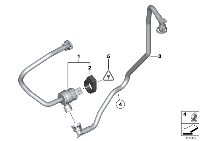 Клапан вентиляции топливного бака для BMW F11 523i N52N (схема запчастей)