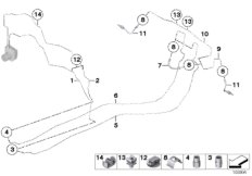 Трубопровод тормозного привода Зд для BMW E84 X1 20iX N20 (схема запасных частей)