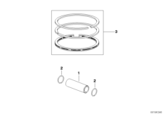 Поршневой палец / поршневое кольцо для MOTO E169 F 650 94 (0161) 0 (схема запасных частей)