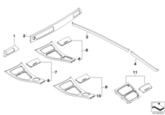 Индивидуальные деревянные накладки для BMW E92 330xd N57 (схема запасных частей)